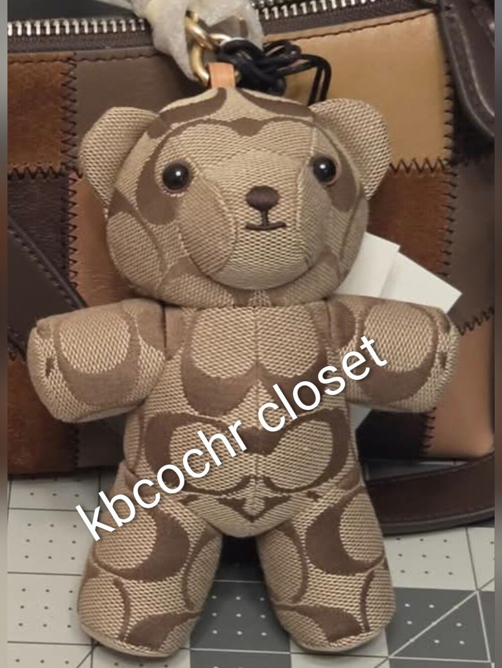 Coach Bear Signature Jacquard Bag Charm CFU40 🐻 IN THE ORIGINAL PACKAGING 🐻